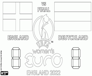 Engeland-Duitsland, EK finale 2022 kleurplaat