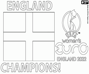 Engeland, Europees kampioen 2022 kleurplaat