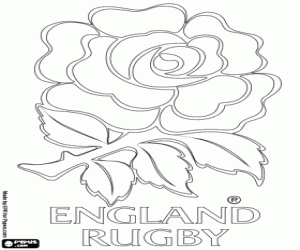 Engelse rugbyteam logo kleurplaat