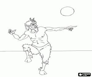 Een faun, een mythologische wezen kleurplaat