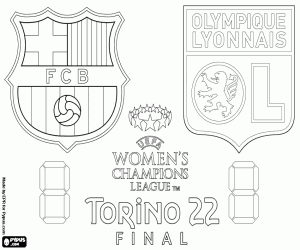 FC Barcelona vs Olympique Lyon, finale kleurplaat