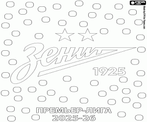 FC Zenit, kampioen 2025-2026 kleurplaat