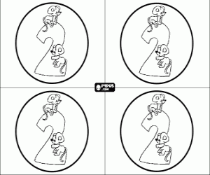 Feestverjaardag van twee jaar, uitnodiging kleurplaat