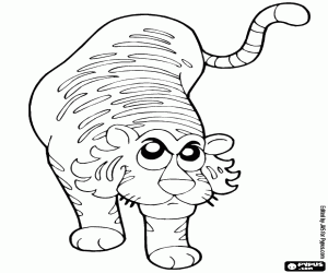 Een felle Bengaalse tijger kleurplaat