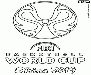 FIBA Basketbal Wereldbeker 2019 logo kleurplaat