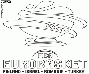 FIBA EuroBasket 2017, het logo kleurplaat