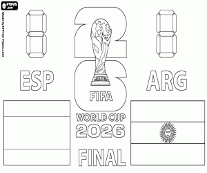 FIFA Wereldbeker 2026 Finale kleurplaat