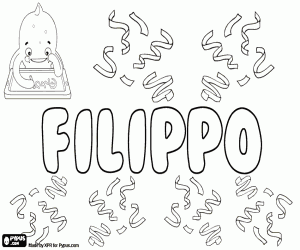 Filippo, naam in het Italiaans kleurplaat