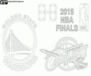 Finale 2015 NBA Warriors vs Cavaliers kleurplaat