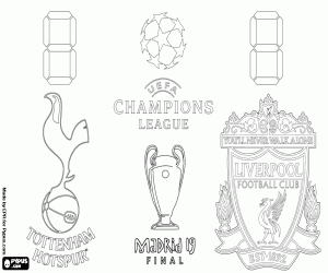 Finale Champions League 2018-2019 kleurplaat