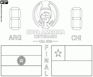 Finale Copa America Centenario 2016 kleurplaat