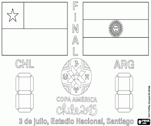 Finale Copa America Chili 2015 kleurplaat