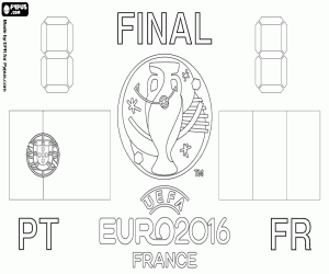 Finale van UEFA Euro 2016 kleurplaat