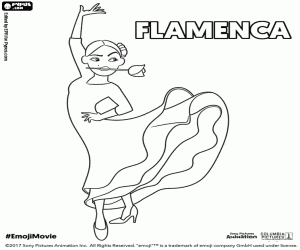 Flamenca, een personage uit Emoji kleurplaat