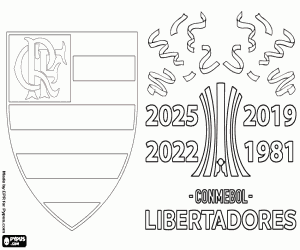 Flamengo, kampioen van de Libertadores 2025 kleurplaat