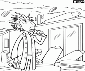 Flint bezorgd over zijn uitvinding kleurplaat