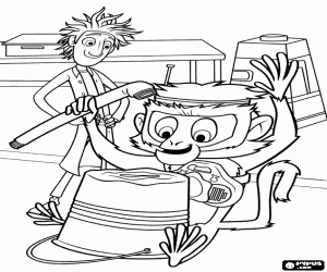 Flint observeren Steve de aap kleurplaat