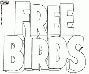 Free Birds logo kleurplaat