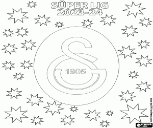 Galatasaray, tweevoudig kampioen 2023-2024 kleurplaat