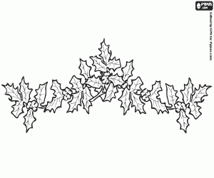 Garland met hulsttwijgen kleurplaat