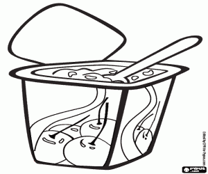 Gearomatiseerde yoghurt vruchten kleurplaat