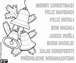 Gefeliciteerd met de kerstklokken kleurplaat