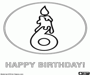 Gefeliciteerd met uw 6 jaar oud kleurplaat