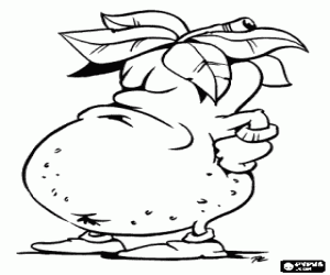 Een gehumaniseerd aardappel kleurplaat