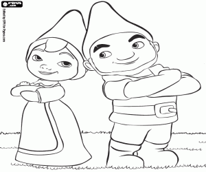 Het geluk van Gnomeo en Juliet kleurplaat
