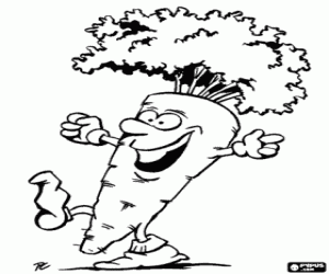 Gelukkig wortel kleurplaat