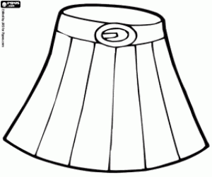 Geplooide rok met riem kleurplaat