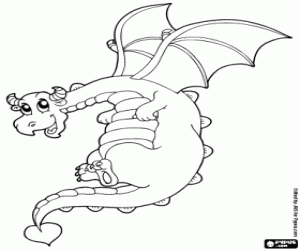 Gevleugelde draak kleurplaat