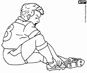 Gewonde voetballer kleurplaat