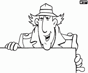 Het gezicht van de Inspector Gadget kleurplaat