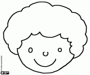 Het gezicht van de kleine jongen Teo kleurplaat