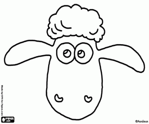 Het gezicht van de schaap Shaun kleurplaat