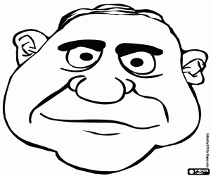 Het gezicht van de vermeende criminele kleurplaat