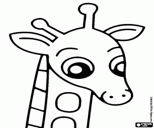 Het gezicht van een jonge giraffe kleurplaat
