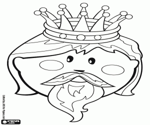 Het gezicht van koning Caspar kleurplaat