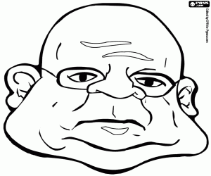 Het gezicht van een rechter kleurplaat