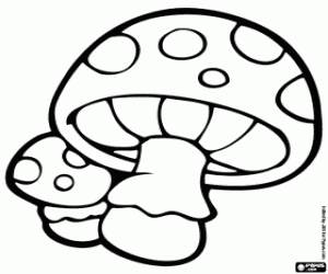 Giftige paddestoelen. Paddestoelen van de kabouters kleurplaat