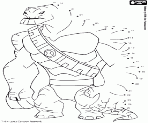 Gigantosaurus, punt naar punt kleurplaat