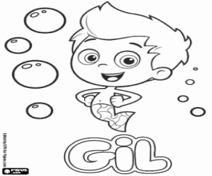 Gil, karakter van Bubble Guppies kleurplaat