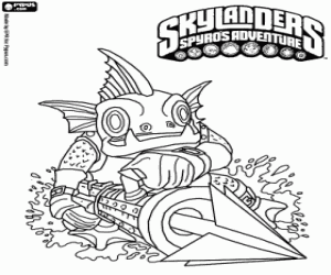 Gill Grunt, een water Skylander kleurplaat
