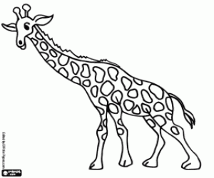 Giraffe met hals vooruit kleurplaat