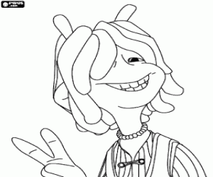 Glar, vriend Neera hippie kleurplaat