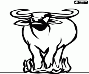 Een gnoe op de Afrikaanse savanne kleurplaat