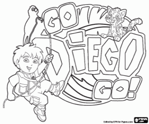 Go, Diego, Go! logo kleurplaat