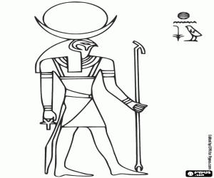 God Ra, Egyptische God van de zon kleurplaat