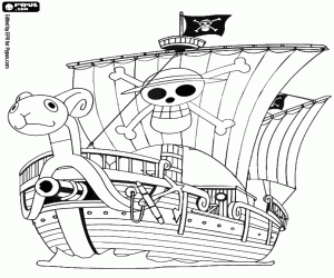 Going Merry, eerste schip van Luffy kleurplaat